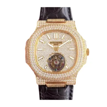 Patek Philippe Nautilus 5711 Tourbillon “Jumbo” Yellow Gold Dial Signature Replica 1:1